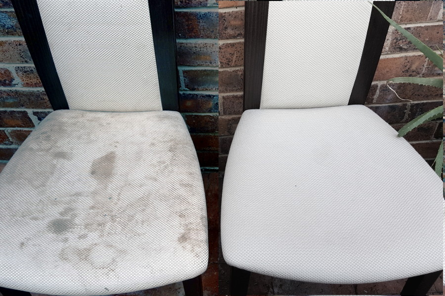 dining chairs before & after cleaning